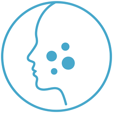Icon showing a face with dark spots on the cheek
