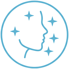 Icon showing brighter, more radiant looking skin