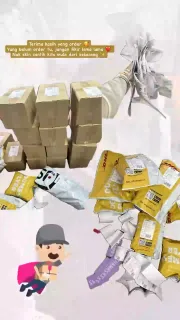 Customer order being packed and shipped