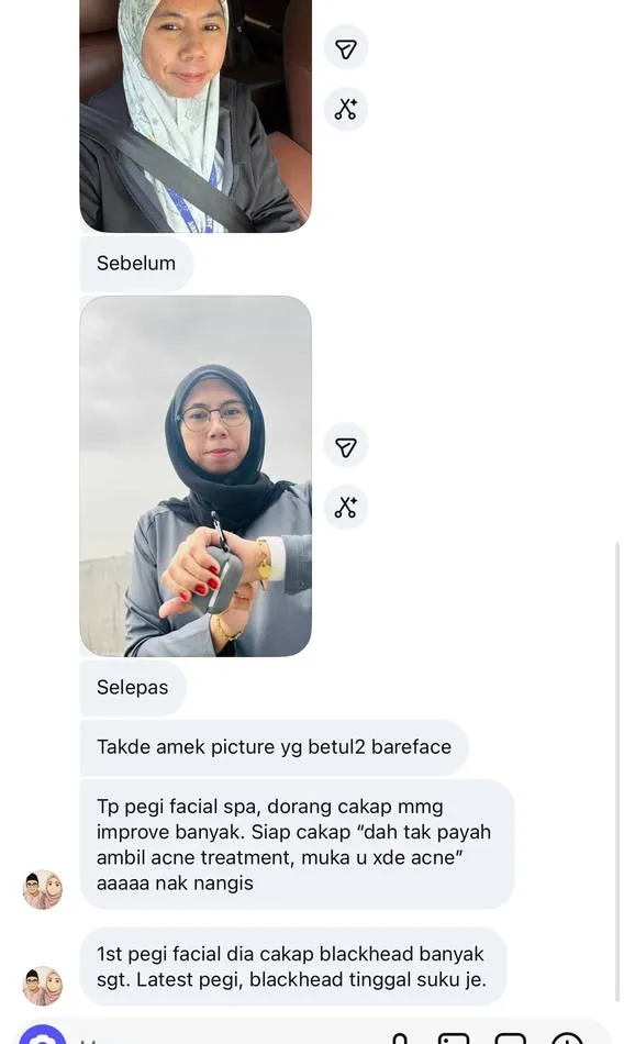 Message a Lipo Crystal customer sent to the brand