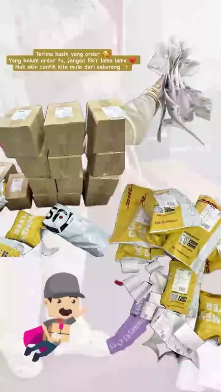 Customer order being packed and shipped