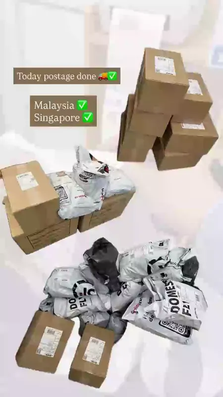 Customer order being packed and shipped
